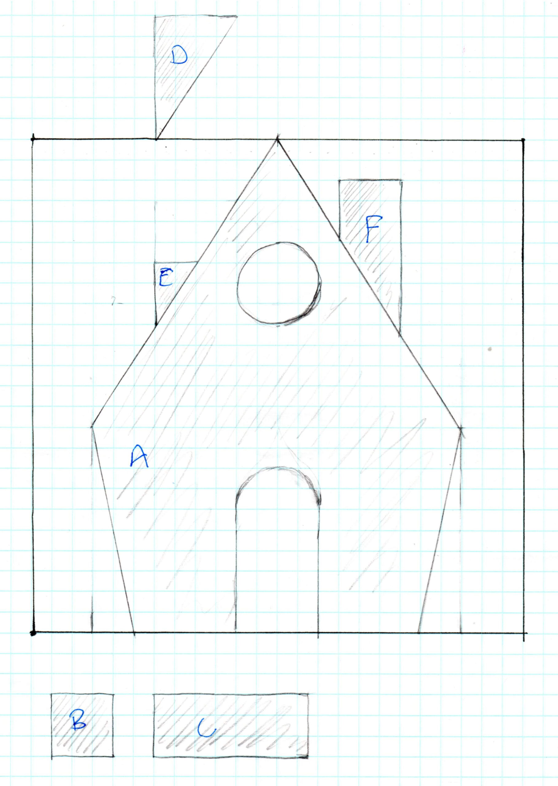 From Graph Paper To Gingerbread for 2D Gingerbread House Template