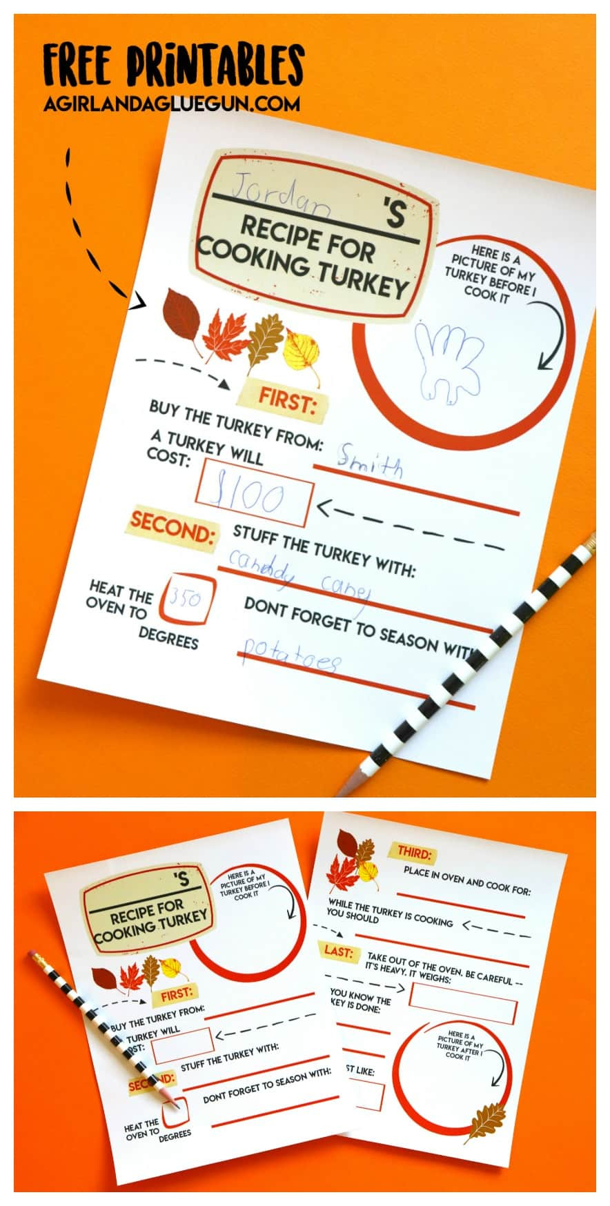 Funny How To Cook A Turkey Printable! - A Girl And A Glue Gun with Preschool How to Cook a Turkey Template