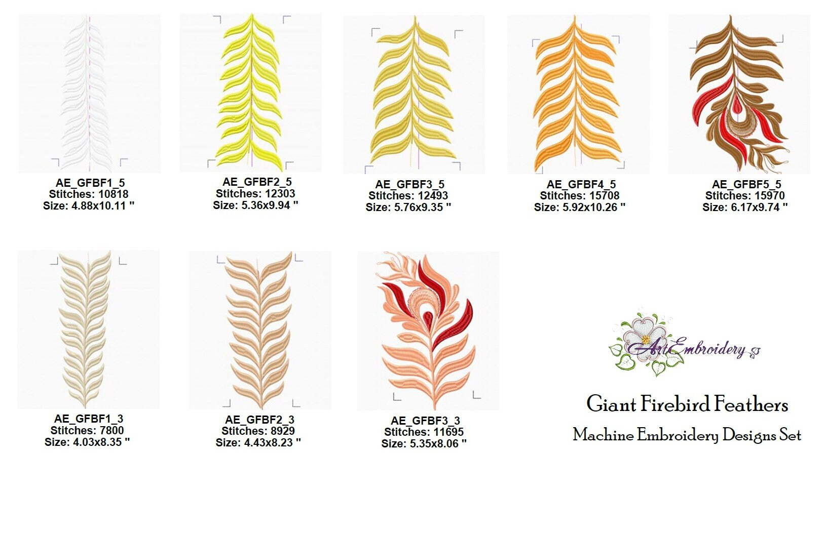 Giant Firebird Feathers Machine Embroidery Design (6X12 Or 8X12 pertaining to Giant Feather Pattern Template