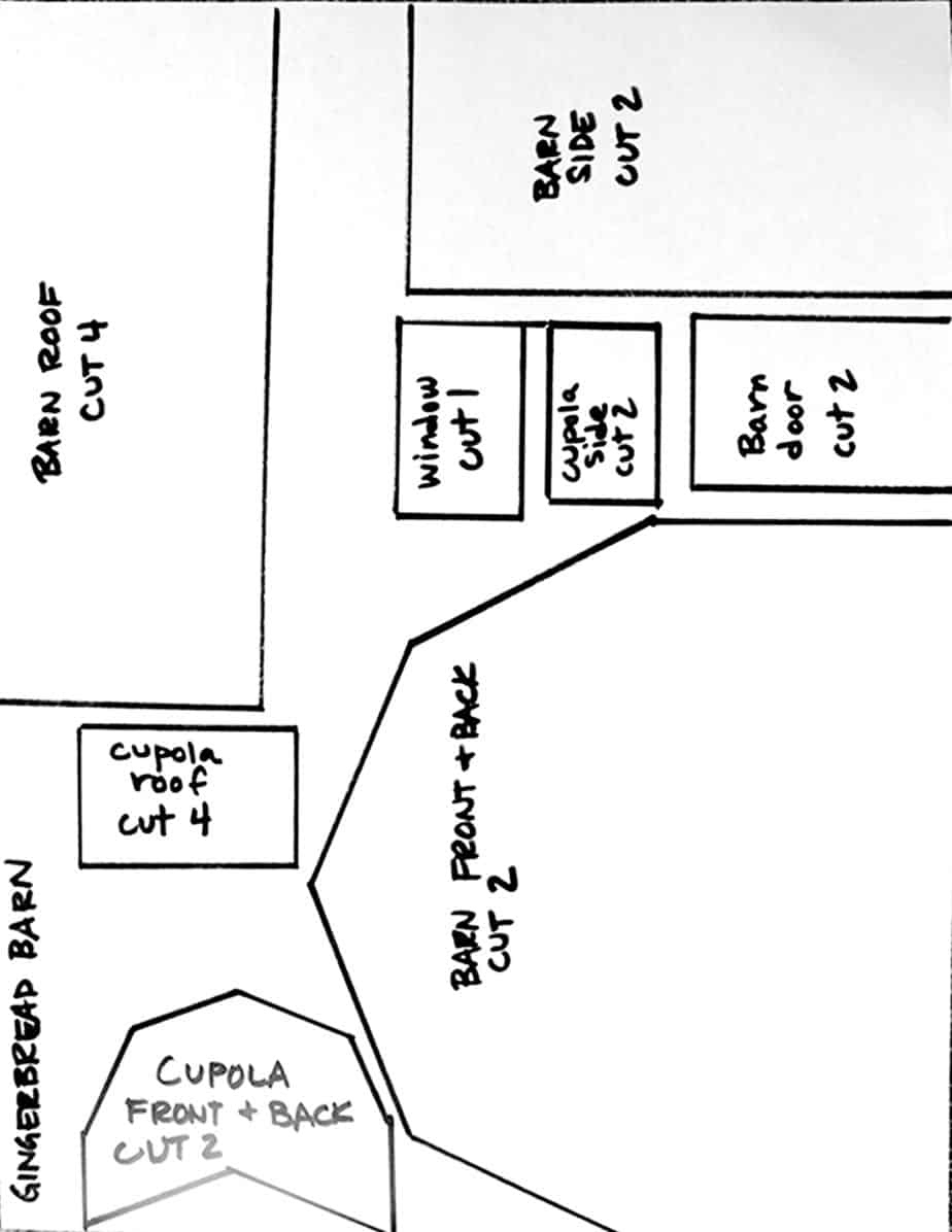 Gingerbread Barn Template, Free Printable Download! - A Cake To in Gingerbread House Barn Template