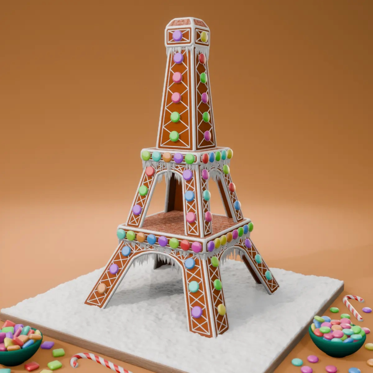 Gingerbread Eiffel Tower - Template intended for Eiffel Tower Gingerbread House Template