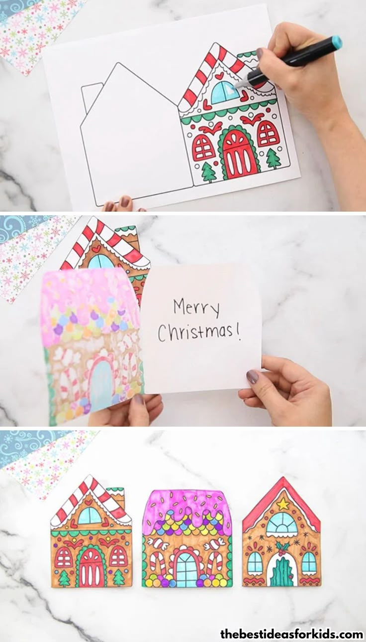 Gingerbread House Card (Free Printable) for Gingerbread House Card Template