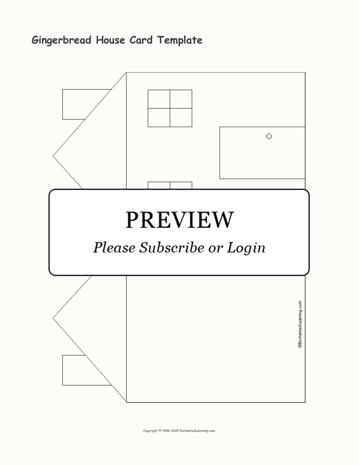 Gingerbread House Card Template - Enchanted Learning regarding Gingerbread House Card Template