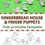 Gingerbread House Coloring Page With Finger Puppets In Gingerbread Man House Template