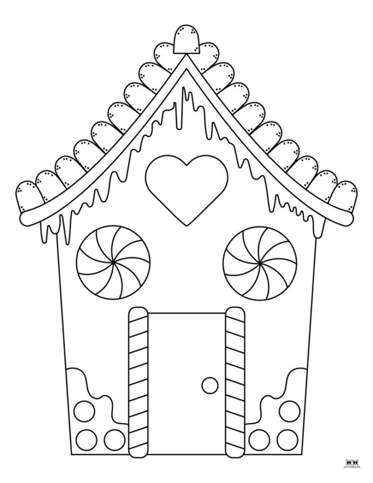 Gingerbread House Coloring Template
