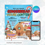Gingerbread House Contest Flyer Cooking Decorating Christmas Inside Gingerbread House Contest Flyer Template