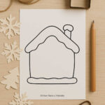 Gingerbread House Craft (Free Printable)   Once Upon A Printable Within Gingerbread House Blank Template