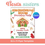 Gingerbread House Decorating Party Flyer, Gingerbread Cookie Regarding Gingerbread House Flyer Template