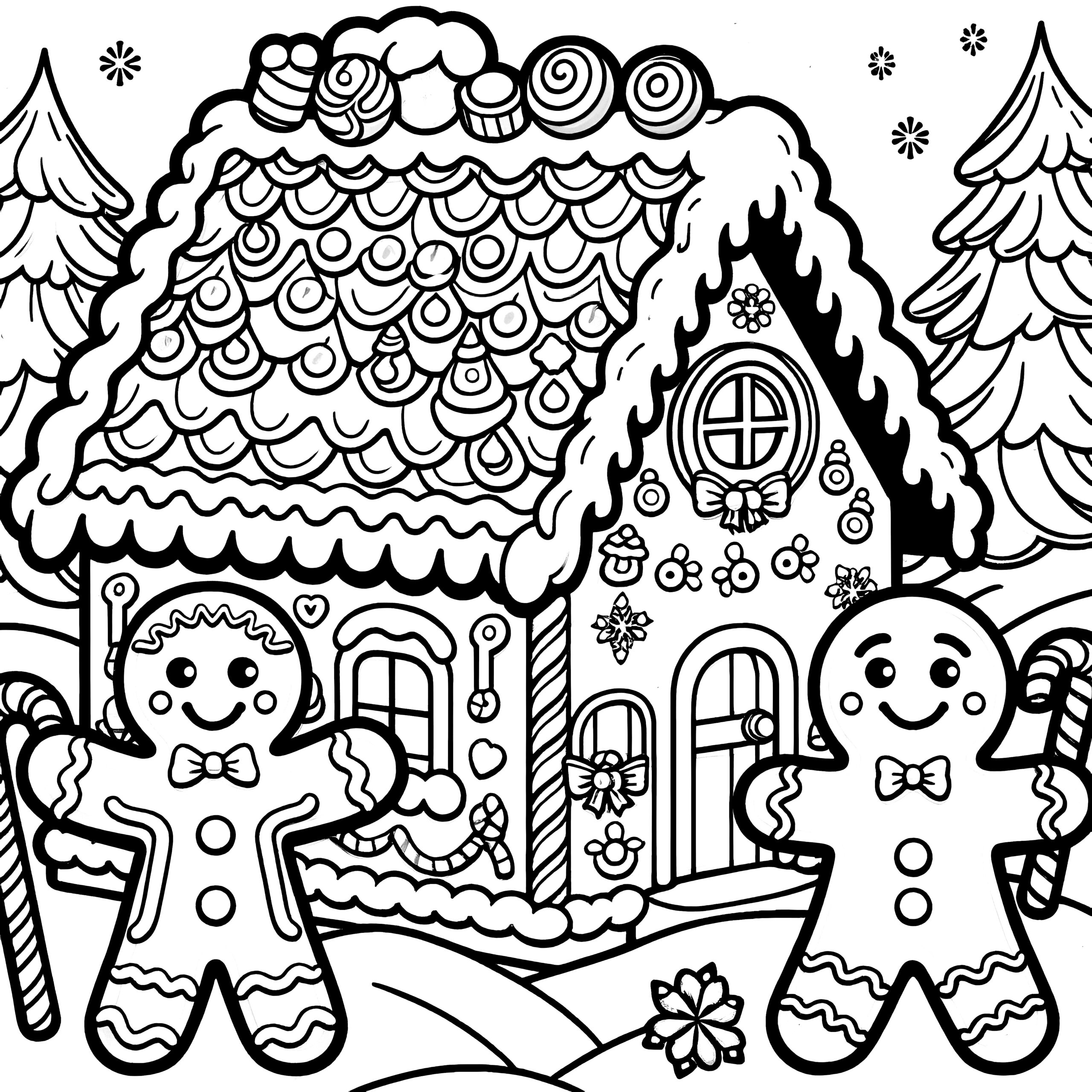 Gingerbread House: Free Coloring Page pertaining to Gingerbread House Colouring Template