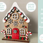 Gingerbread House Kit Svg Diy Glowforge Laser Cut File Cricut For Cricut Gingerbread House Template