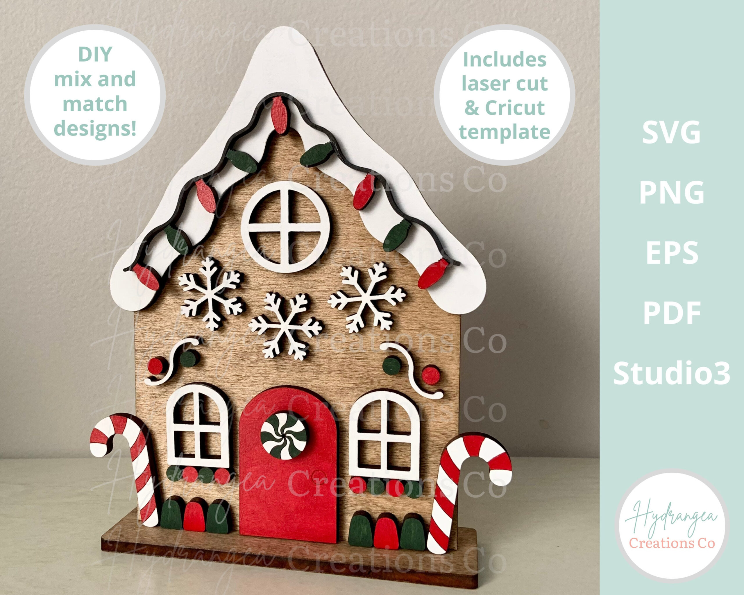 Gingerbread House Kit Svg Diy Glowforge Laser Cut File Cricut for Cricut Gingerbread House Template