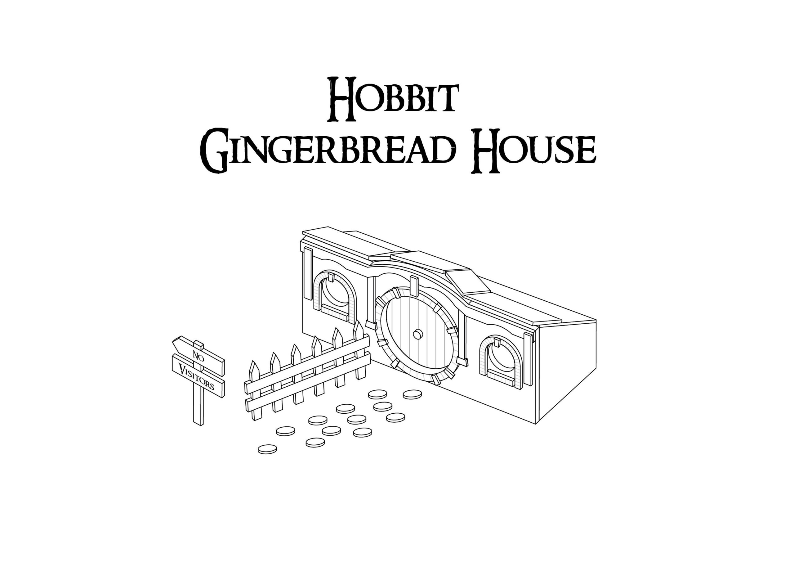 Gingerbread House Kit Svg ,The Hobbit Gingerbread House Pdf throughout Hobbit Gingerbread House Template
