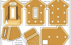 Gingerbread House New Home Frame Pin Ornament Pattern Printable inside Printable a Frame Gingerbread House Template