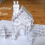 Gingerbread House Printable Paper Craft And Colouring Activity For For Gingerbread House Paper Template
