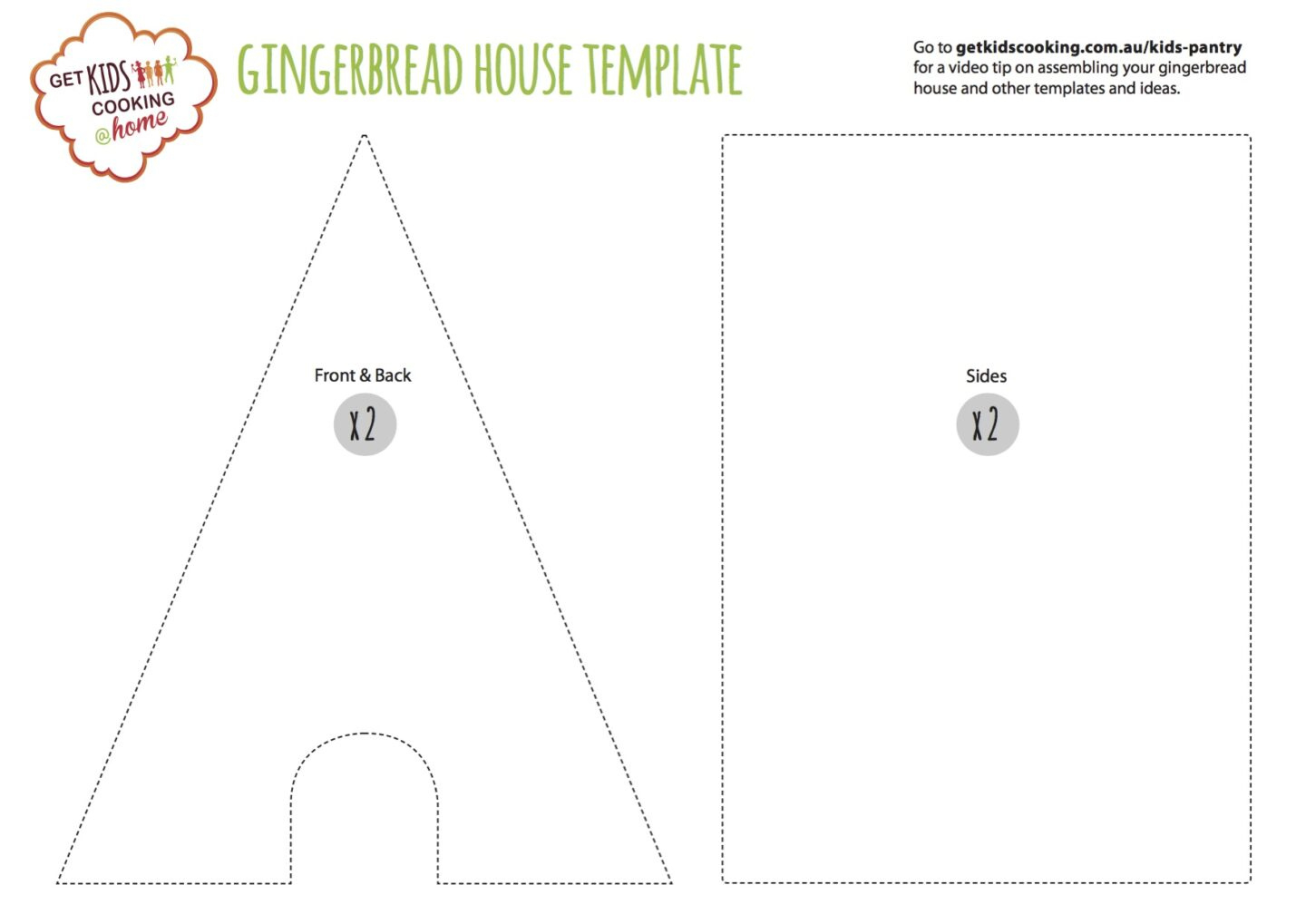 Gingerbread House Template - Get Kids Cooking - Inventors Of The with regard to Printable A Frame Gingerbread House Template