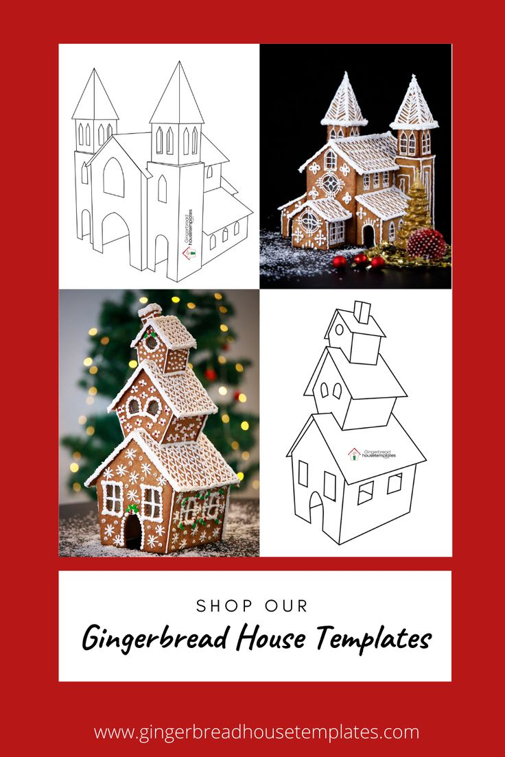 Gingerbread House Templates for 2D Gingerbread House Template