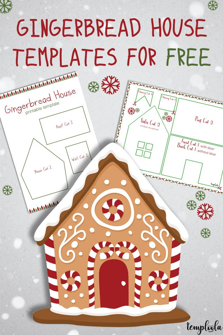 Gingerbread House Templates For Free | Temploola with regard to Large Gingerbread House Template Printable