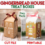 Gingerbread House Treat Box Printable And Cut File Intended For Gingerbread House Box Template