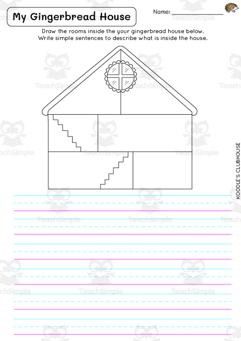 Gingerbread House Writing Promptteach Simple regarding Gingerbread House Writing Template