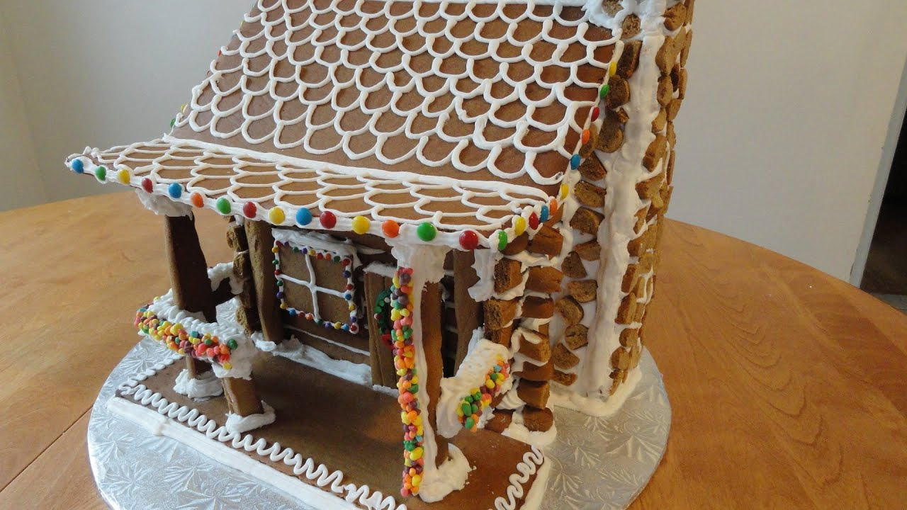 Gingerbread Log Cabin Part 1 in Gingerbread House With Porch Template