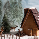 Gingerbread Log Cabin Regarding Log Cabin Gingerbread House Template