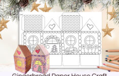 Gingerbread Paper House Template Printable Gingerbread House with regard to Paper Gingerbread House Template