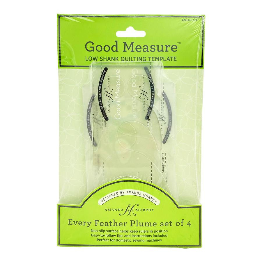 Good Measure Low Every Feather Quilting Template Ruler 4 Pc Set with Feather Quilting Template Set of 4