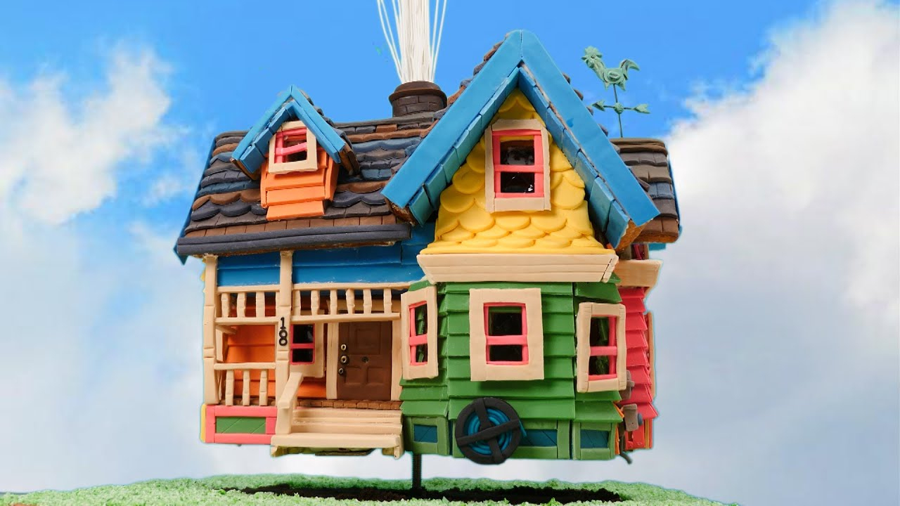 Gravity Defying Up Gingerbread House | How To Cook That Ann Reardon with Up House Gingerbread Template