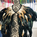 Green Feather Cape Bird Feather Vest Viking Warrior Cape Wicca Inside Cape Feather Template