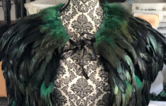 Green Feather Cape Bird Feather Vest Viking Warrior Cape Wicca with regard to Costume Feather Template