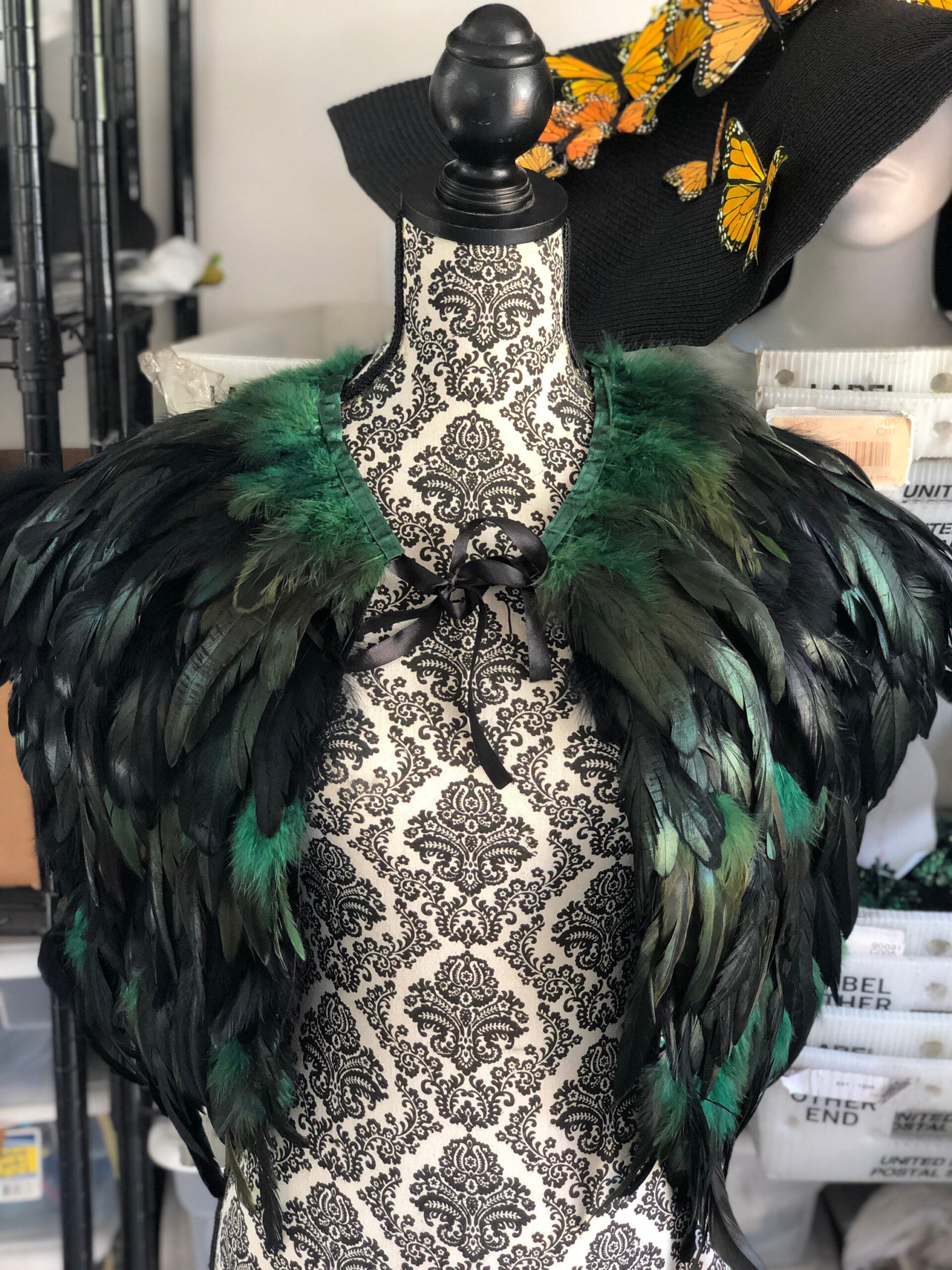 Green Feather Cape Bird Feather Vest Viking Warrior Cape Wicca with regard to Costume Feather Template