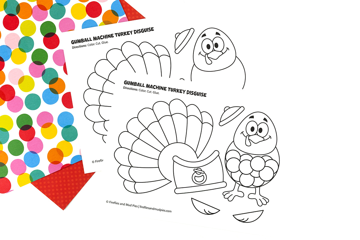 Gumball Machine Turkey Disguise - Fireflies And Mud Pies regarding Gumball Turkey Disguise Template