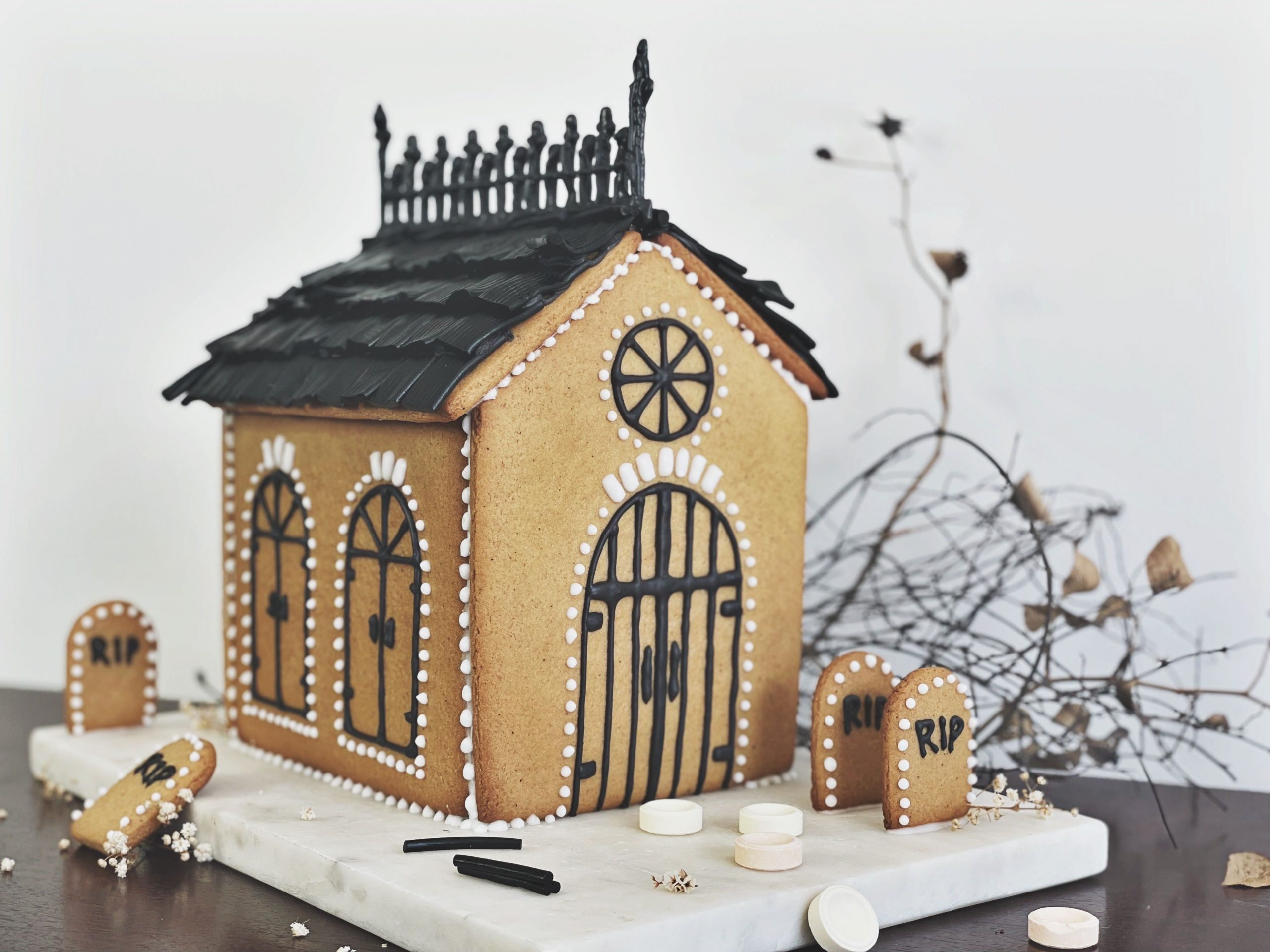 Halloween Gingerbread House in Gothic Gingerbread House Template