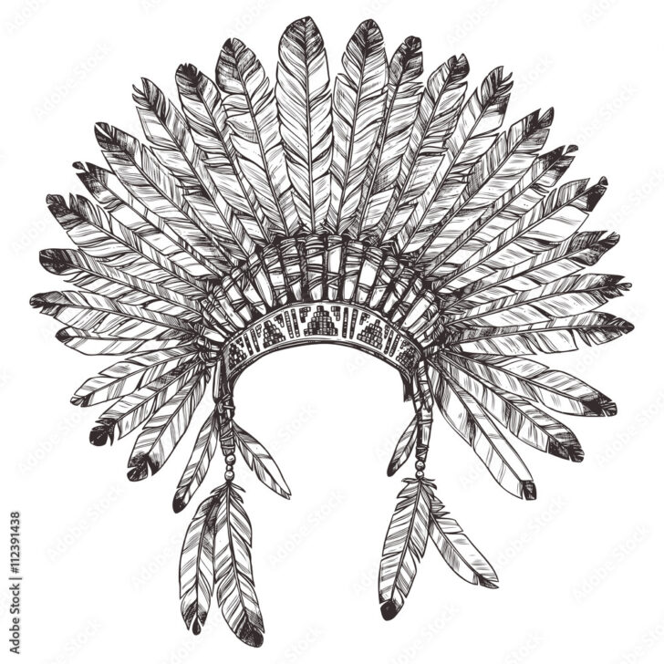 Feather Template For Indian Headdress