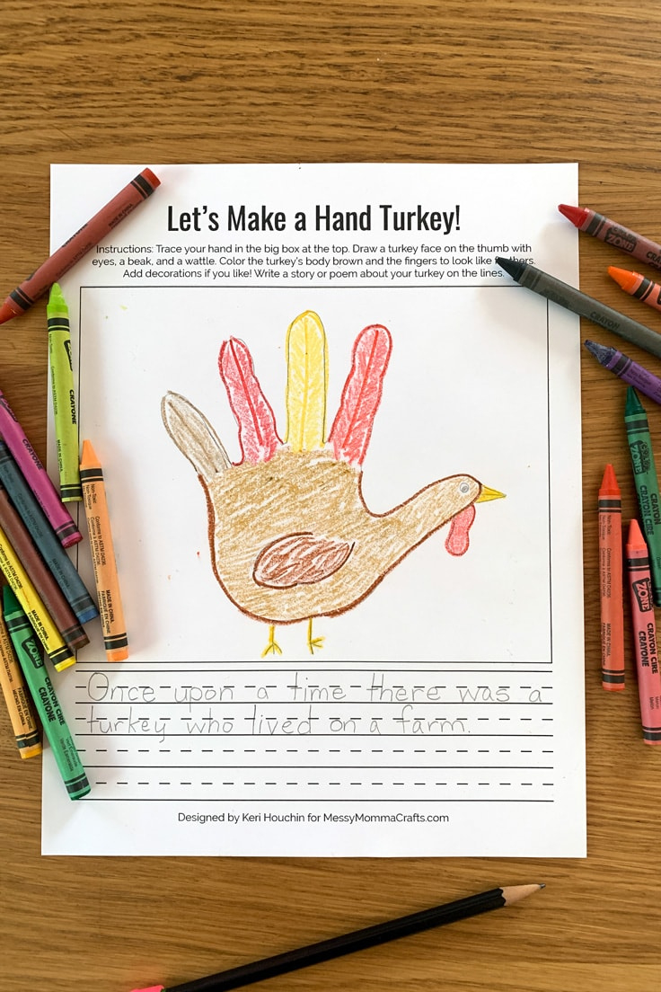 Hand Turkey Thanksgiving Craft With Printable Template regarding Thanksgiving Hand Turkey Template