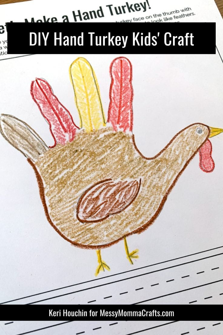 Hand Turkey Thanksgiving Craft With Printable Template throughout Hand Turkey Drawing Template