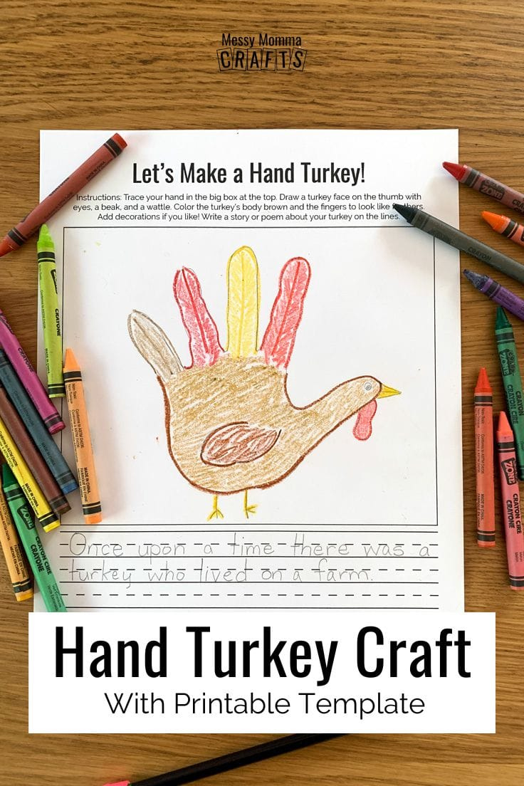 Hand Turkey Thanksgiving Craft With Printable Template with regard to Hand Turkey Craft Template