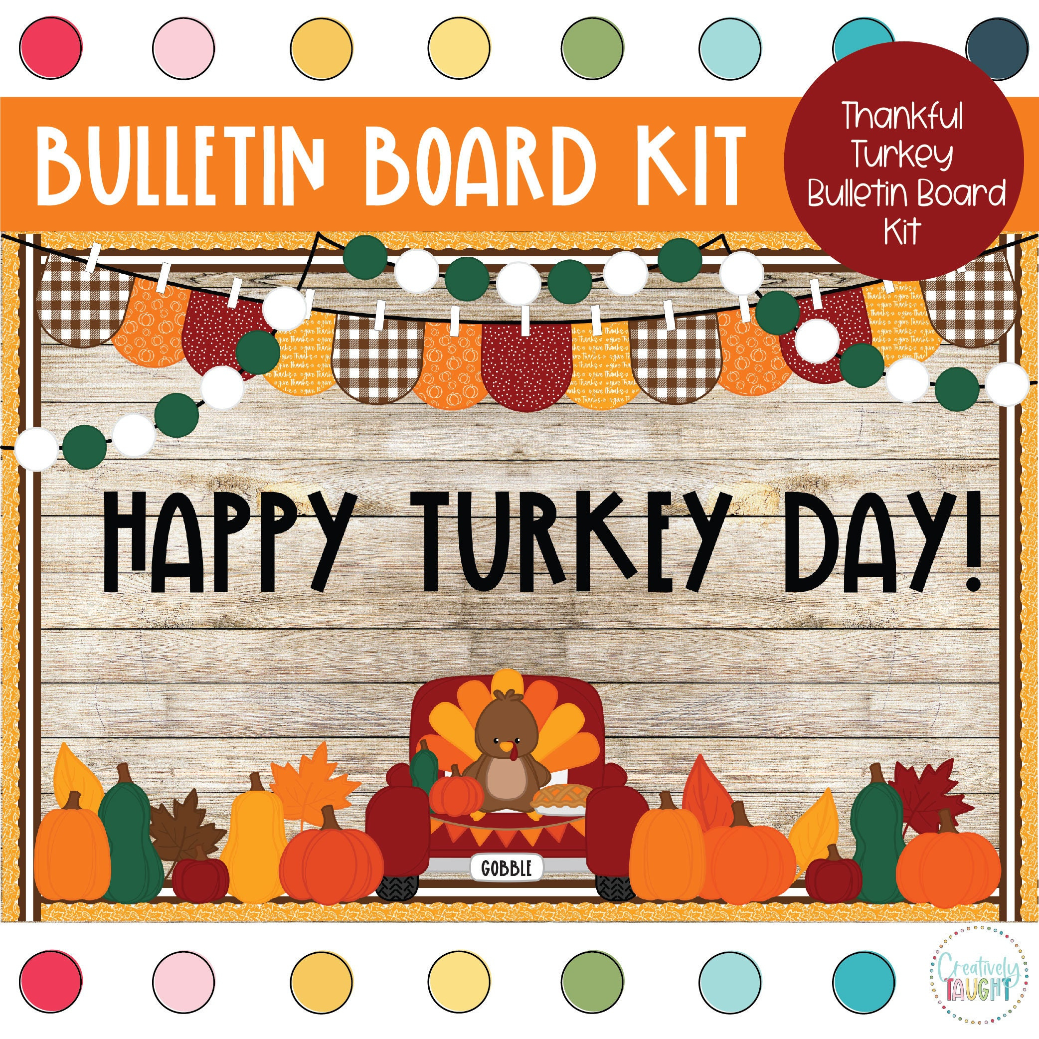 Happy Turkey Day - Fall - Thanksgiving - Bulletin Board Kit - Etsy inside Bulletin Board Turkey Template