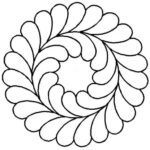 Happythings Feather Wreath Quilt Stencil   Etsy With Feather Wreath Quilt Template