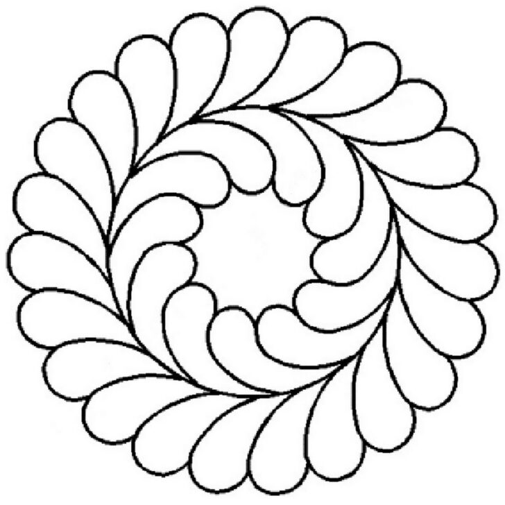 Feather Wreath Quilt Template