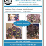 Haunted Gingerbread House Template   Etsy Within Haunted Mansion Gingerbread House Template
