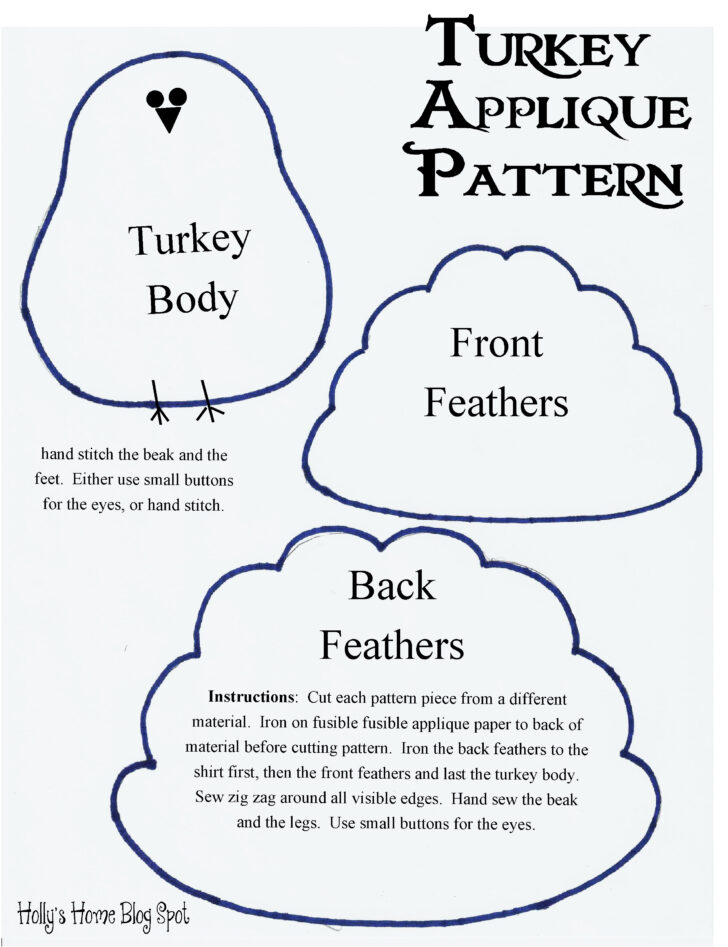 Turkey Applique Template