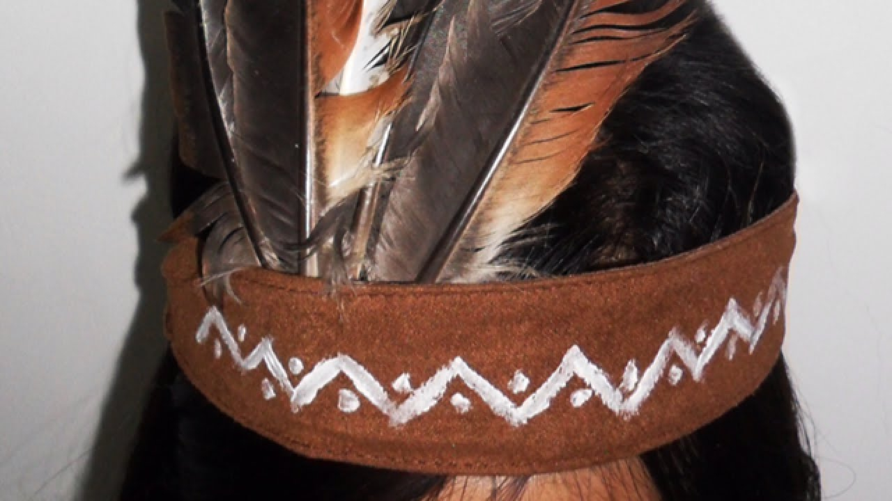 How To Create A Simple Indian Feather Headdress - Diy Style Tutorial -  Guidecentral throughout Feather For Indian Hat Template