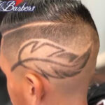 How To Do Feather Design Easy With Hair Design Stencildetailed Barbers.  Barber Tutorial Intended For Fading Feather Template