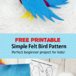 How To Hand Sew A Simple Felt Bird Or Parrot Plushie   Free Regarding Bird Feather Out Of Felt Template