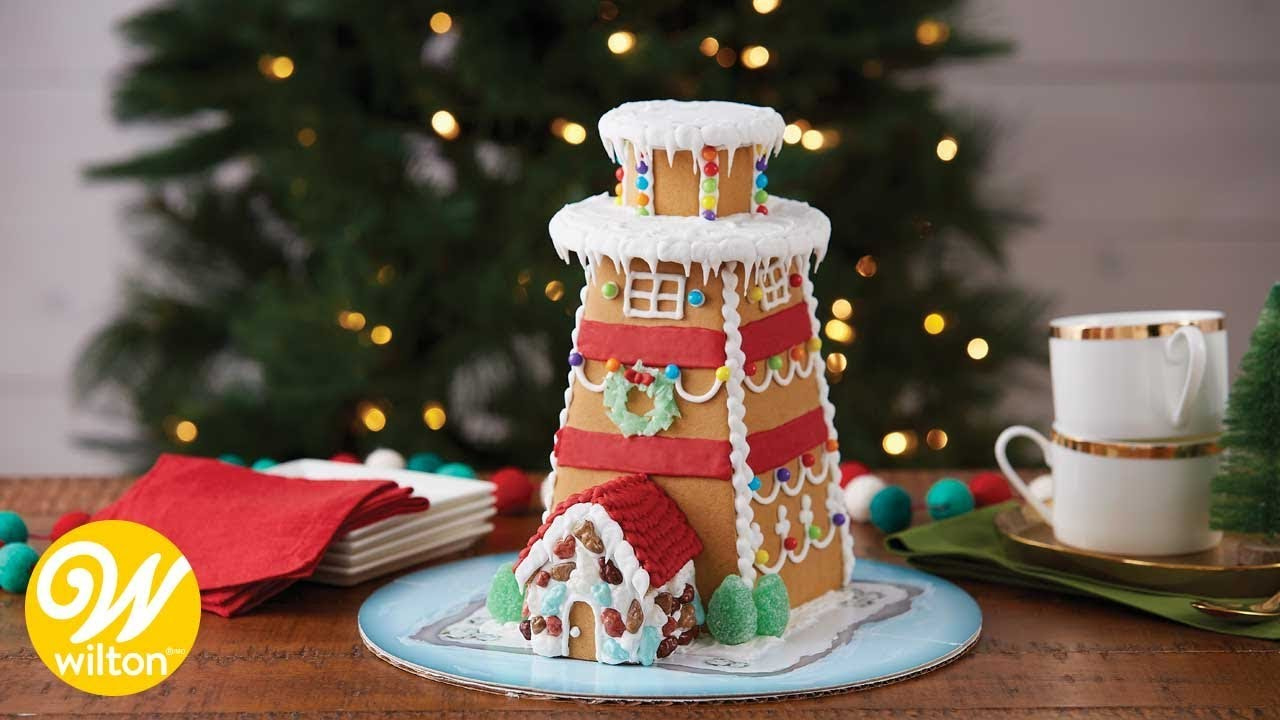 How To Make A Gingerbread Lighthouse | Wilton with Lighthouse Gingerbread House Template