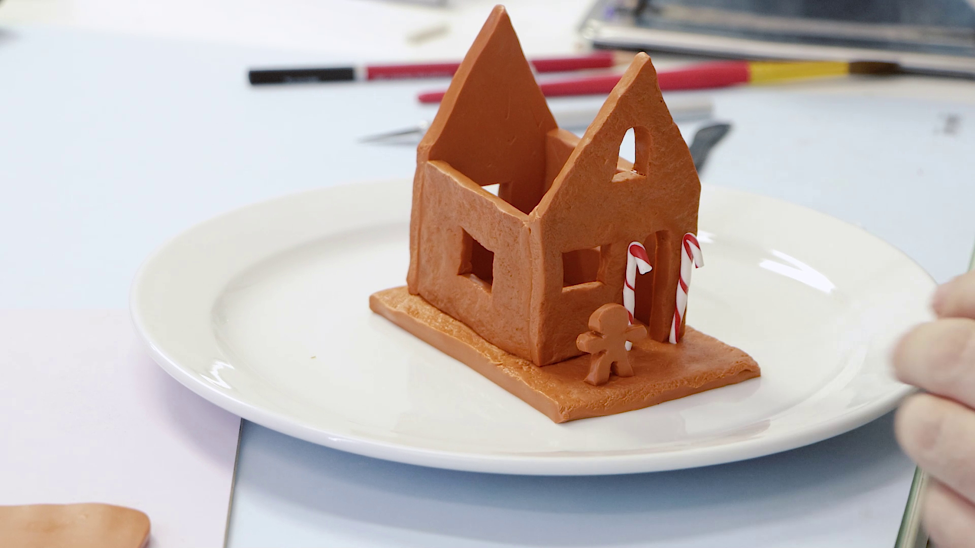 How To Make A Polymer Clay Gingerbread House with regard to Clay Gingerbread House Template