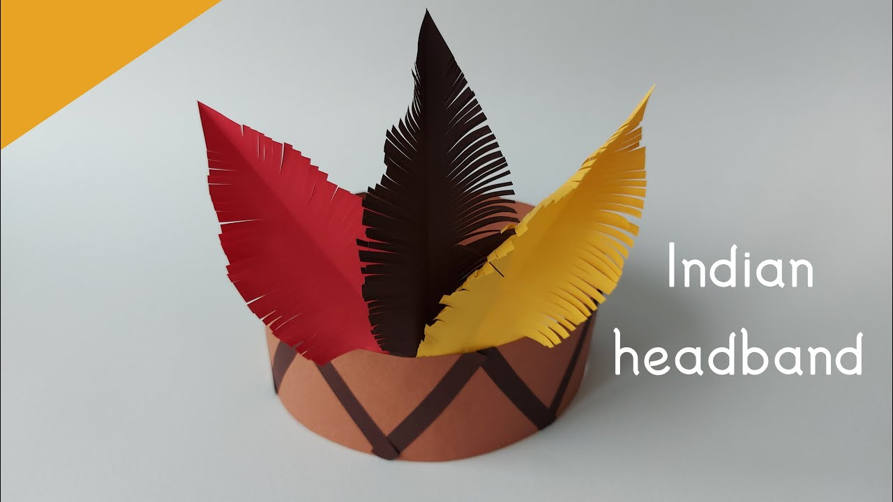 How To Make Indian Headband For Kids / Easy Paper Crafts / Kids Craft Ideas  / 5 Minute Crafts for Construction Paper Indian Hat Feather Template