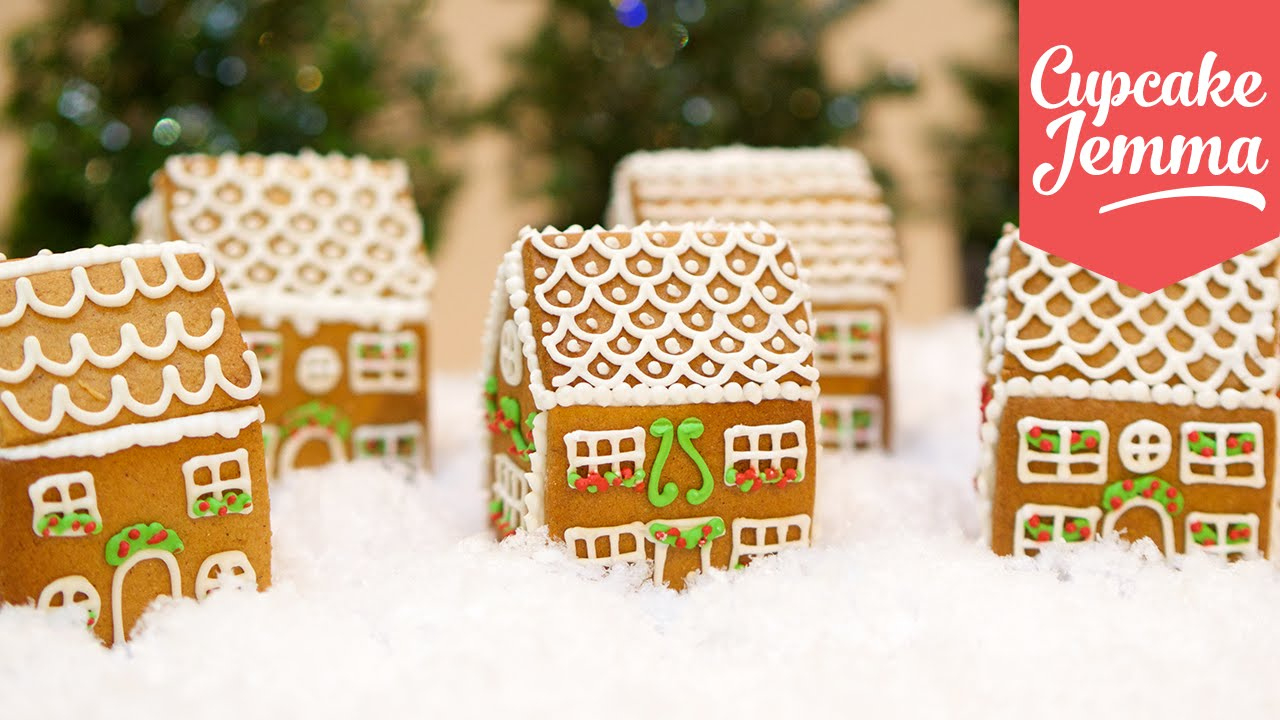 How To Make Mini Edible Gingerbread Houses! | Cupcake Jemma pertaining to Mini Gingerbread House Recipe and Template