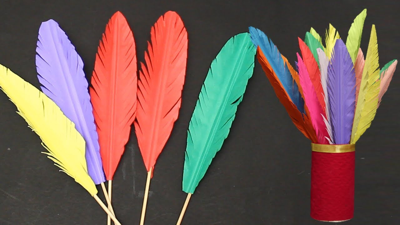 How To Make Paper Feathers | Diy Crafts regarding Cardboard Feather Template
